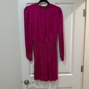 Bella Dahl Vibrant Pink Long Sleeve mini Dress
